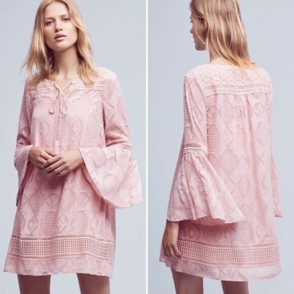 Floreat Pink Esme Bell Sleeve Dress